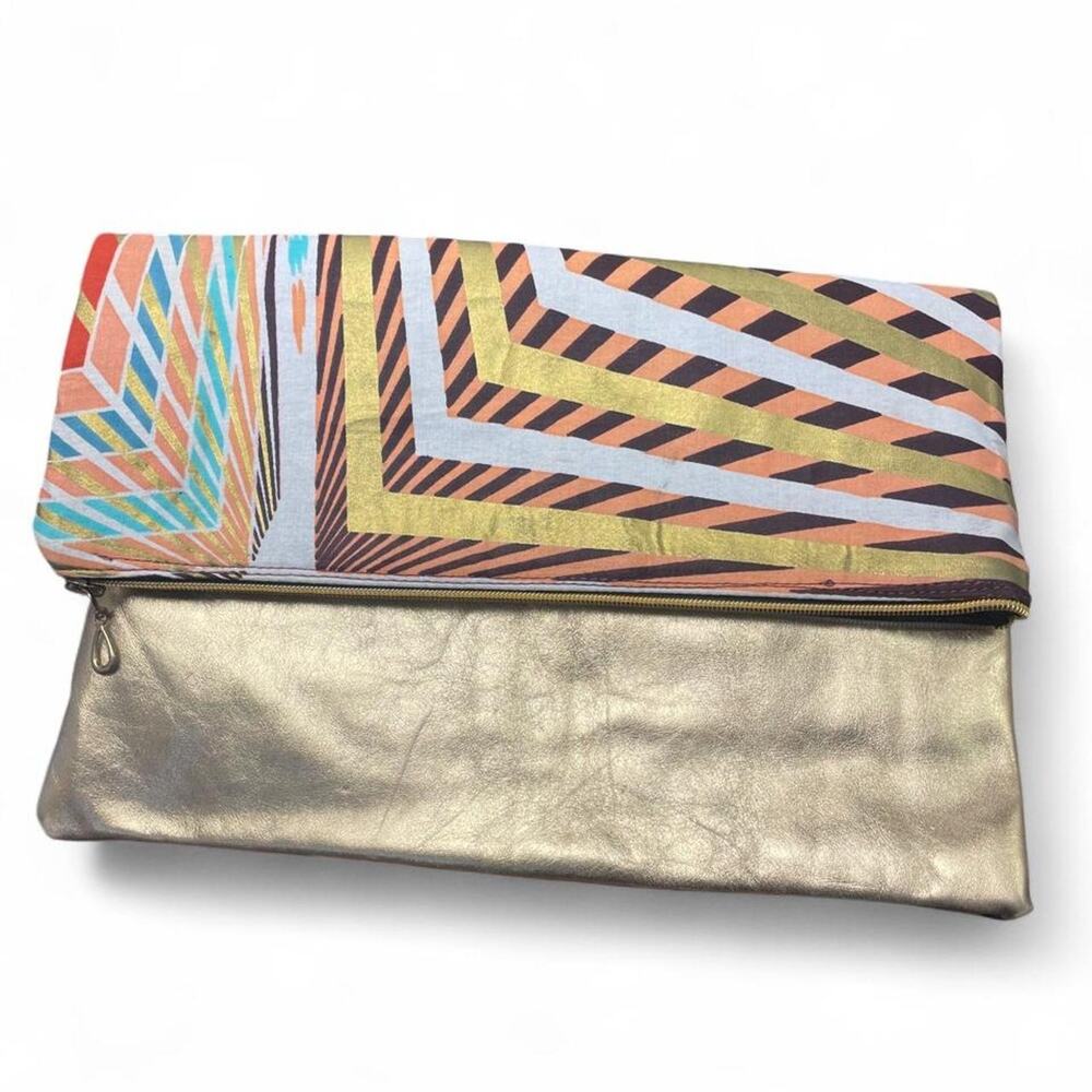 Gold metallic clutch